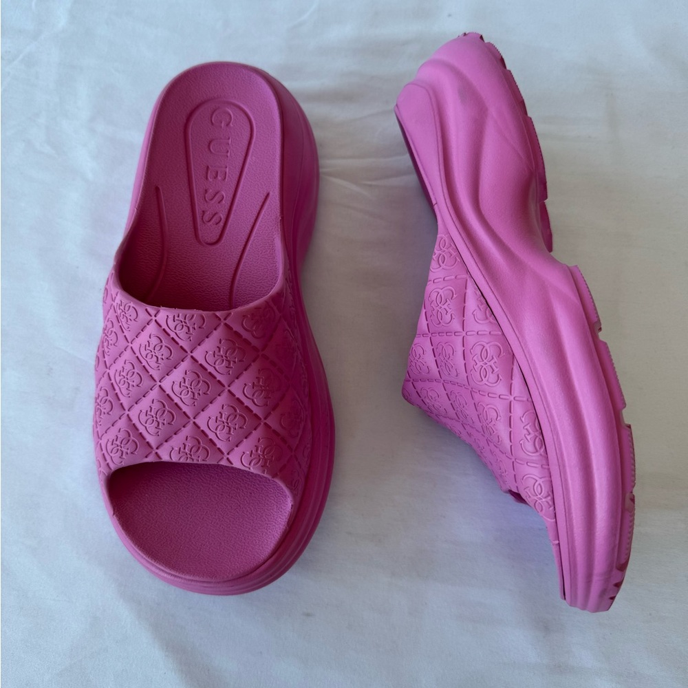 Guess Fenixy Quattro G Slides Women’s Pink Size 7 - Picture 5 of 9